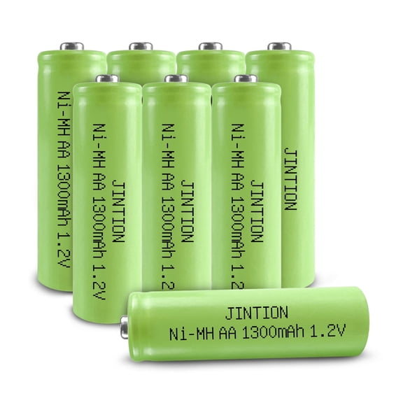 JINTION Rechargeable Aa Batteries Solar 1.2V Ni-MH 1200mAh Battery, 8 Pack
