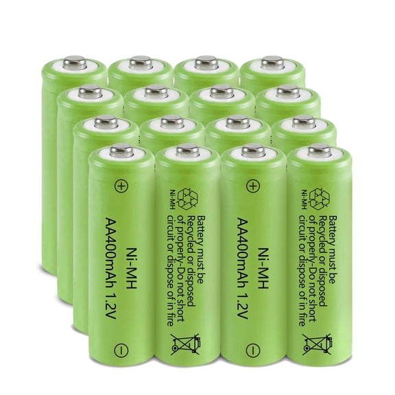 JINTION Solar Rechargeable Ni-MH Aa Batteries 1.2V 400mAh Battery 16 Pack