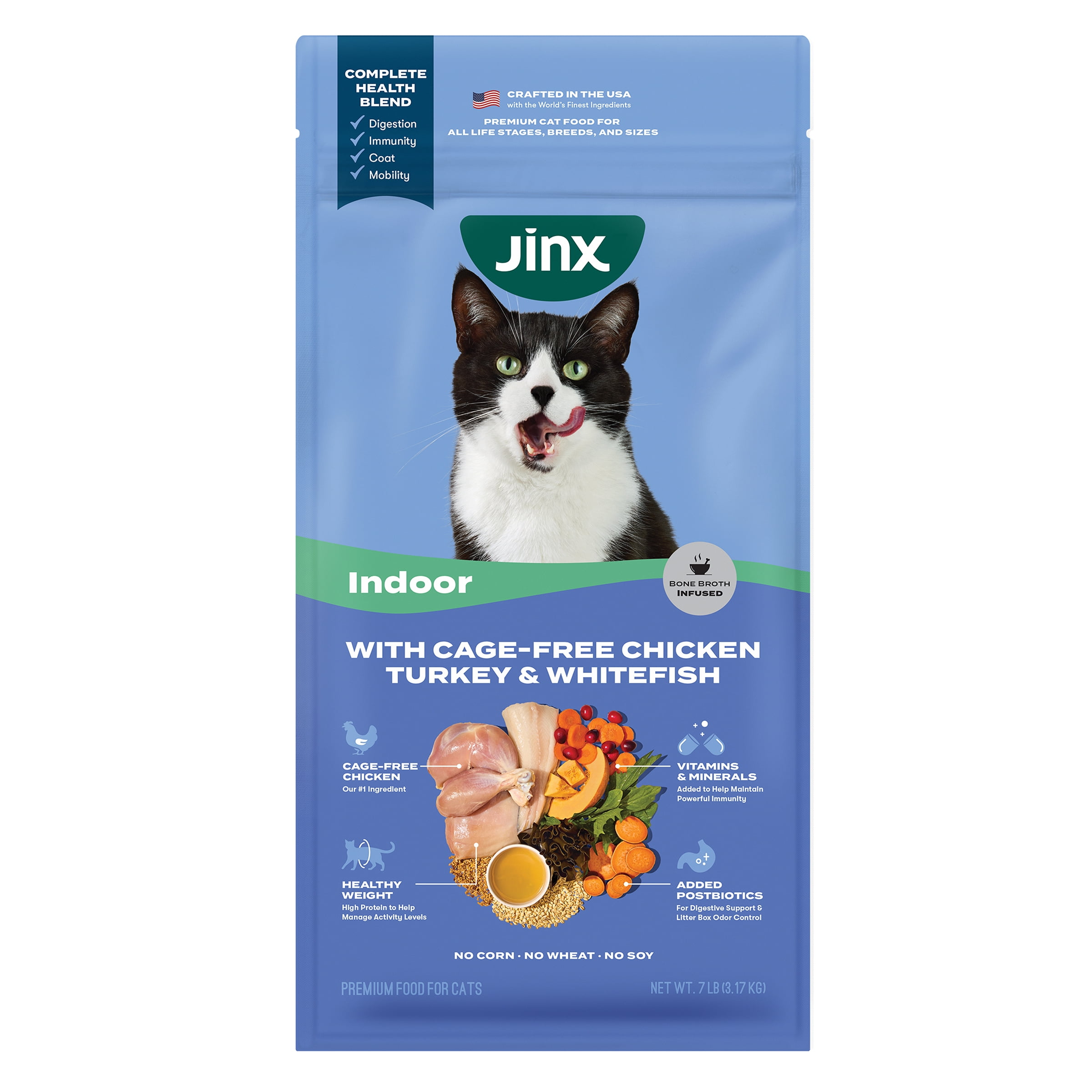 Jinx Cage-Free Chicken, Turkey, Whitefish Dry Cat Food, 7 lb Bag