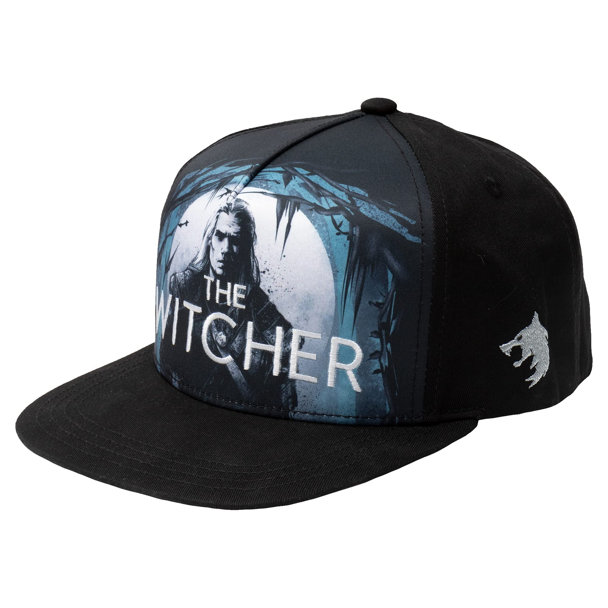J!NX JINX Netflix's The Witcher The White Wolf Hunts Snapback Baseball Hat, Black, Adult Size