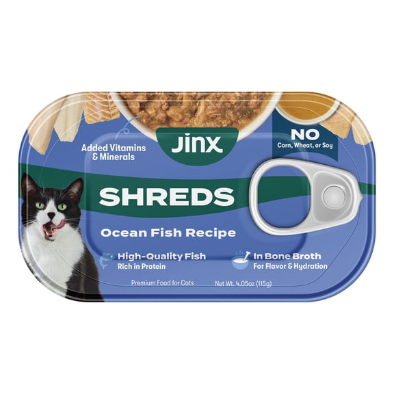 Jinx Ocean Fish Shreds Wet Cat Food, 4.05 oz
