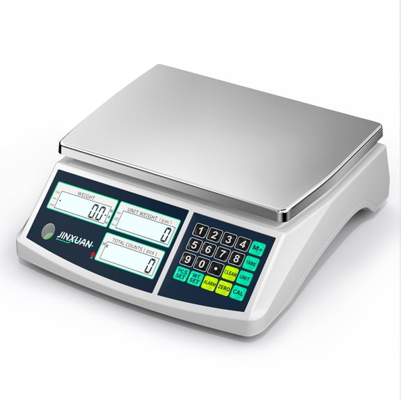JINXUAN Postal Scale 10kg/22lb x 0.1g Digital Shipping Scale for Package Mail Postage, Industrial Counting Scale, Kitchen Food Jewelry Scale, Stainless Steel