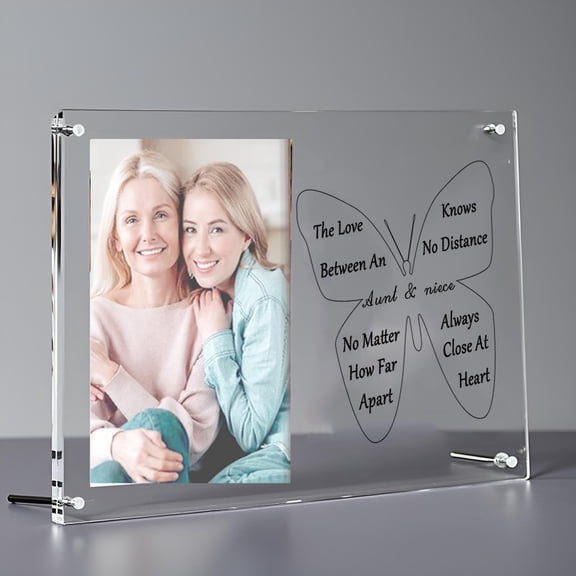 JINYID Aunt Gifts from Niece Picture Frame- The Love Between An Aunt Niece Knows No Distance, Aunt Birthday Gift Aunt and Niece Gift for Aunts Mothers Day Christmas Valentines,4x6 Inches Photo A101