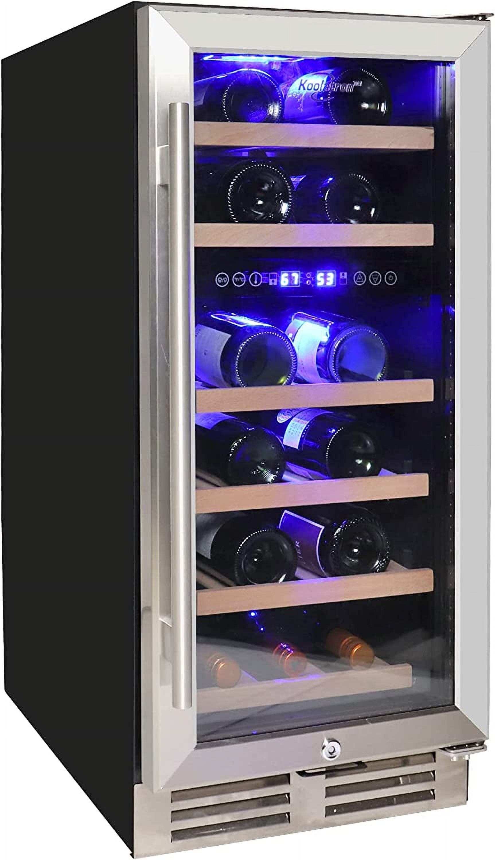 Curated visual reference: Gallery Detail: Jinyu 20 Bottle Wine Cooler Black Thermoelectric Wine Fridge 1