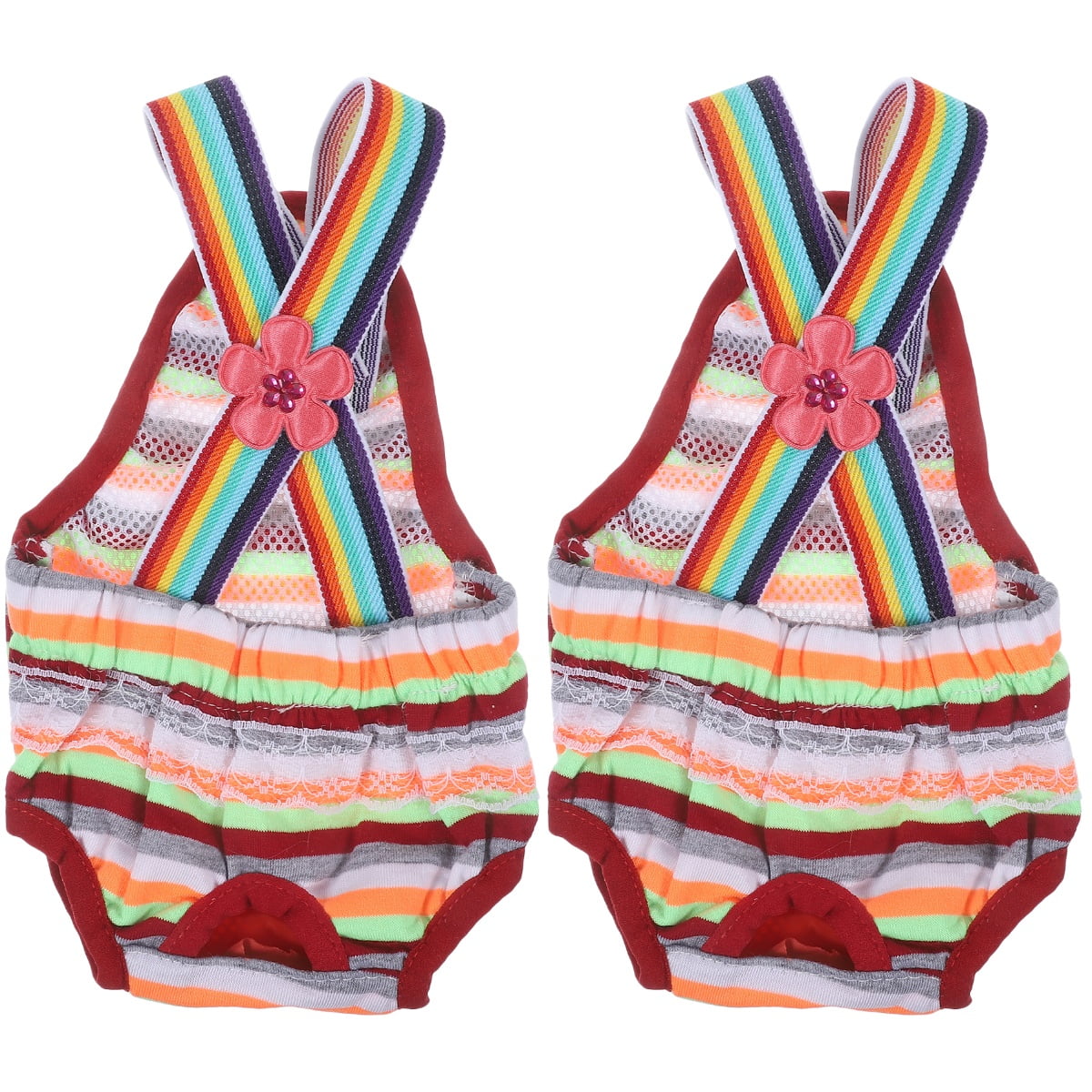 JINYUANN 2pcs Female Dog Suspender Sanitary Pants Diaper with Colorful