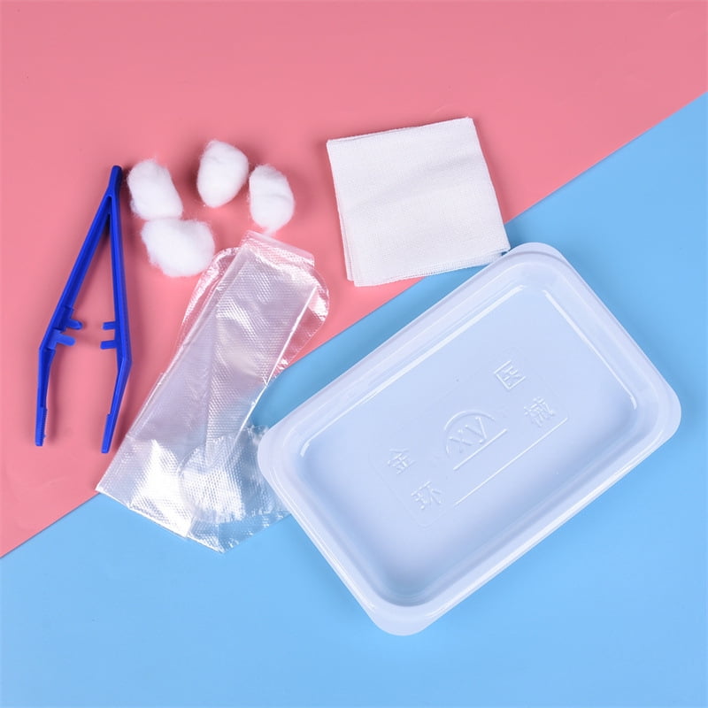 JINYUANN Disposable Medical Wound Care Kit Medical Kit Cotton Balls Plastic Forceps Wound Care Supplies Nonstick Wound Pads For Emergency Home Use