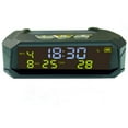 JINYUANN Solar Powered Car Clock With Date Time And Temperature Display