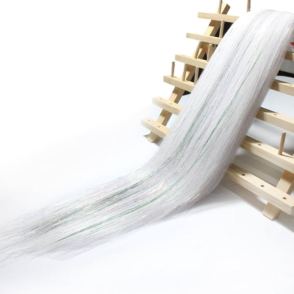 JINYUN-Cream White Mix Tinsel Pre stretched Braiding Hair 2 Packs Pre feathered Braid Hair Extensions 30 Inches Hair Braids