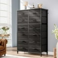 thumbnail image 1 of JINYUZHOU INC 12 Drawer Dresser Tall Fabric Chests of Drawers Closet for Bedroom Black Wood Grain - 12-drawer, 1 of 5