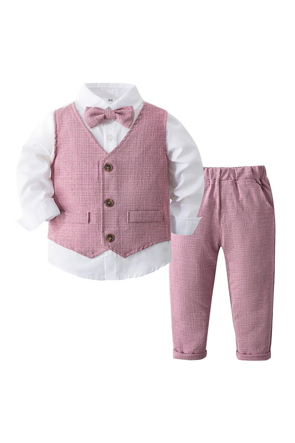 Toddler Boys Outfits Sets Spring Autumn Long Sleeve Romper + Bow Tie Suspender Pants + Hat Gentleman Outfits Clothes