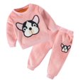 thumbnail image 1 of JINYue Toddler Girls Outfit Sets Long Sleeve Cute Cartoon Embroidery Pullover Tops + Trousers Child Kids 2PCS Outfit Set, 1 of 3