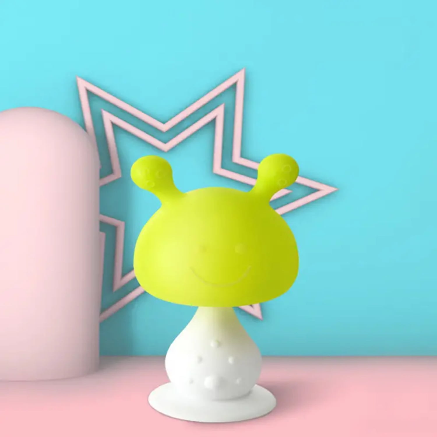 JINZHOUBH Baby Teether Children‘s Mushroom Molar Stick Can Be Boiled