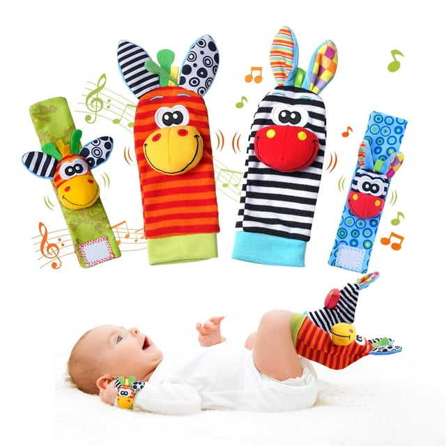 JINZHOUJZ Baby Wrist Rattles Foot Socks Set Infant rattle Socks and