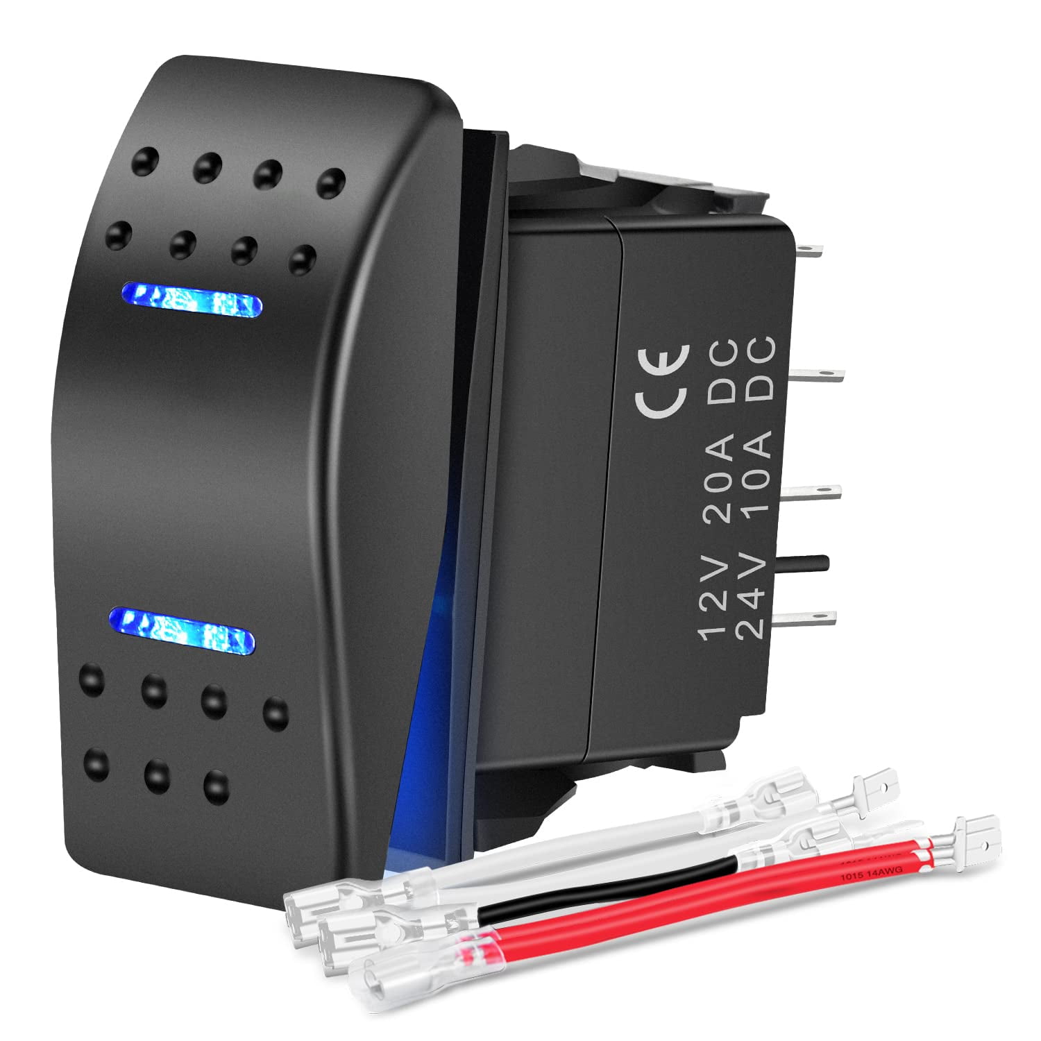 Interruttore Cruscotto Con LED Interruttore Rocker Rotondo LED 12V ON/OFF - 20A, Foro 20mm, Per Auto, Furgone, Barca, Cruscotto Cuphead Switch - Foto 10