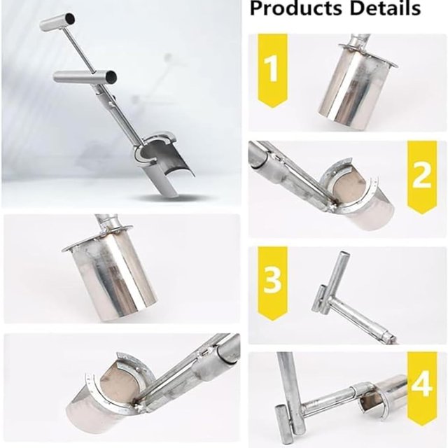 JINZHSF Sturdy Ergonomic Stainless Steel Bulb Planter Tool for