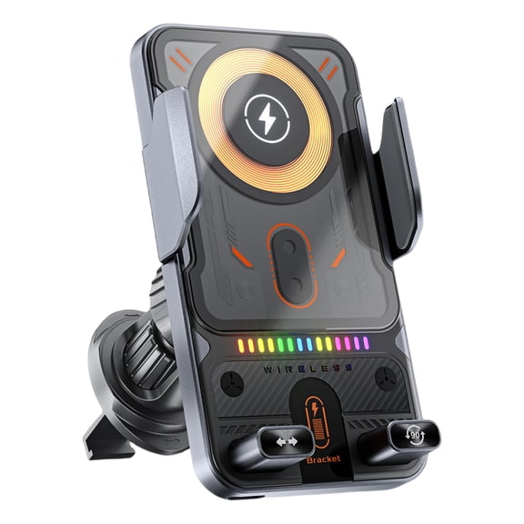 JINZJ Car Accessories, Wireless Car Charger Phone Holder Auto Clamping Air Vent Car Phone Mount(silver)