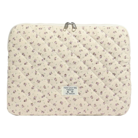 JINZJ Floral Laptop Sleeve Quilted Laptop Case For 13 Inch Laptop Tablet (Purple)