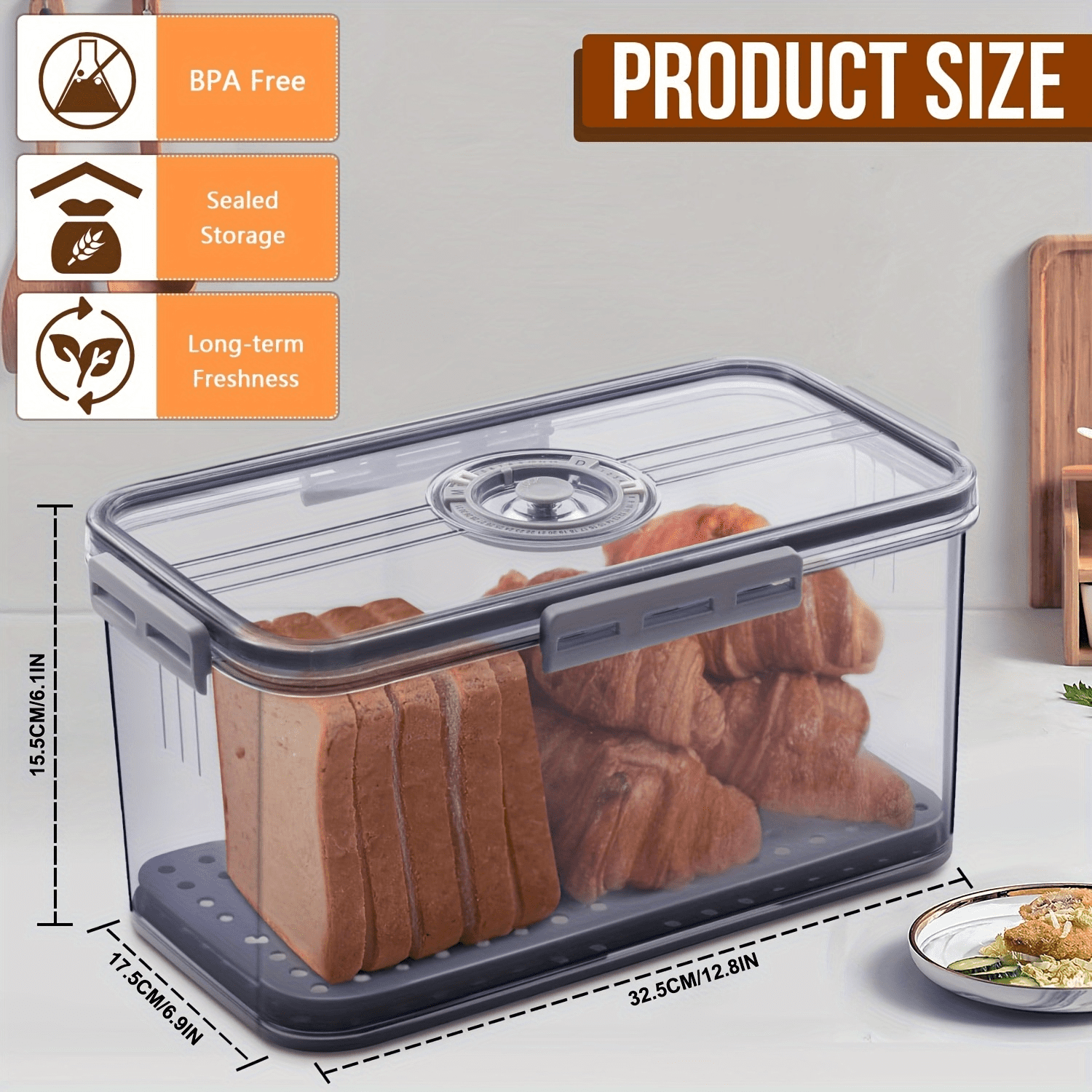 JINZYQ Airtight Time-Tracking Container for Cookies Donuts Bagels and ...