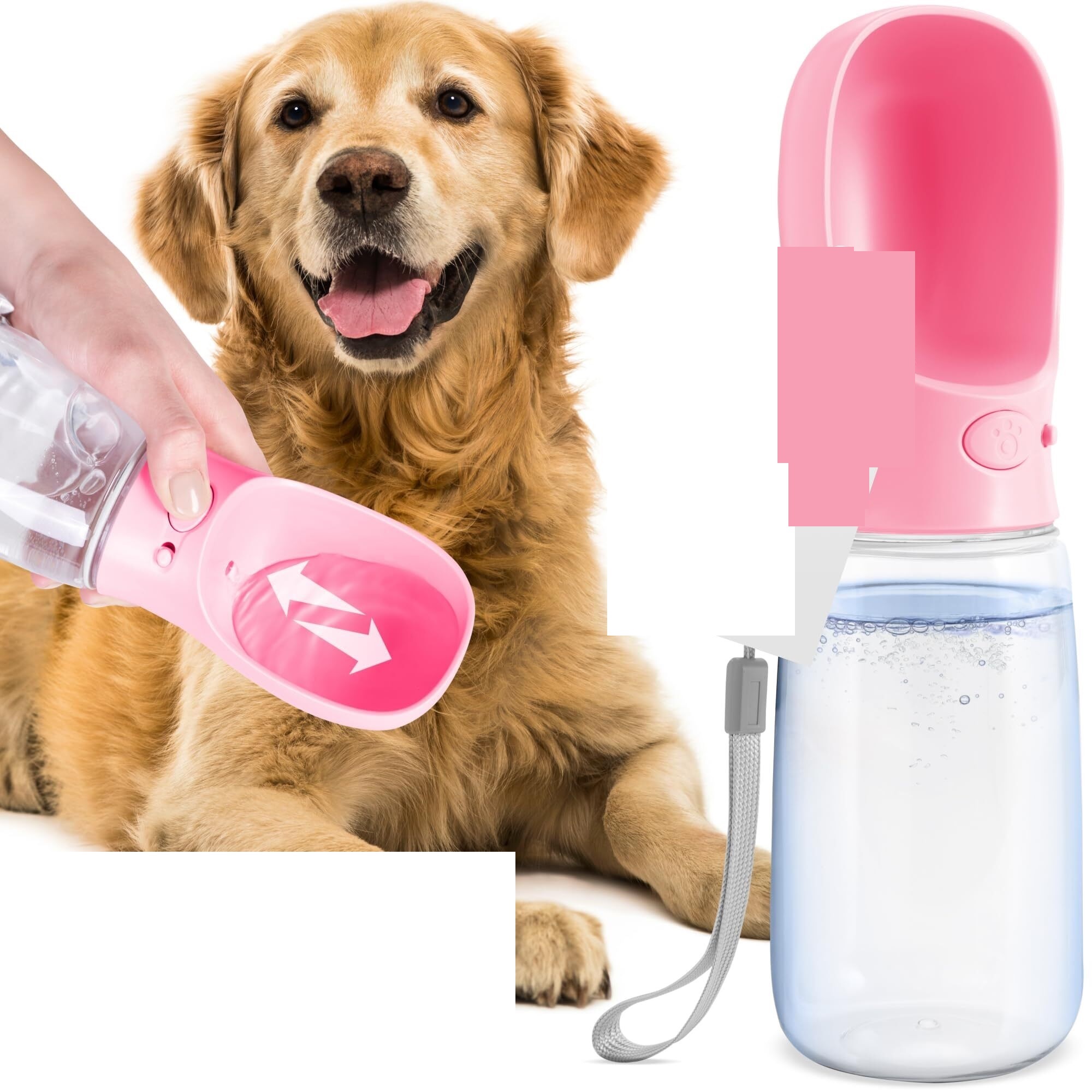JINpf Leak Proof Portable Dog Water Bottle & Dog Travel Water Bottle ...