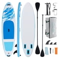 thumbnail image 1 of JIOABL 10'5" Inflatable Stand Up Paddle Board, Wide Stable Design, Non-Slip Deck, with Premium SUP Paddle, Pump, Backpack & Leash, Blue White, 1 of 9