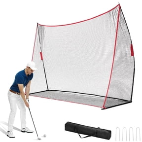 Sweetcrispy 10x7 FT Golf Practice Net with Target, Driving Range Net for Indoor and Outdoor Use, Red