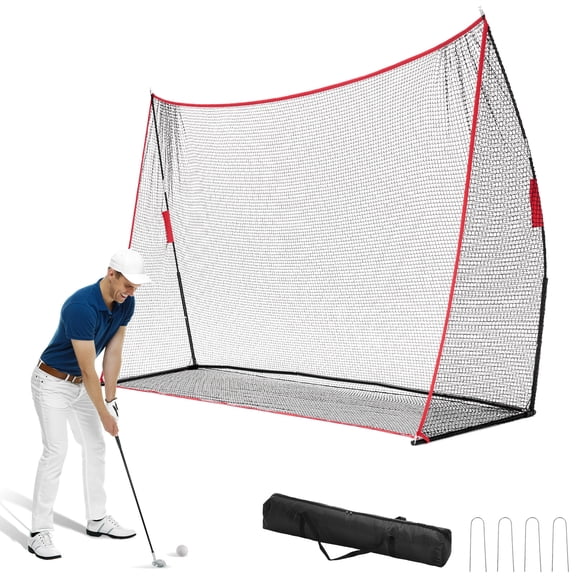 JIOABL 10x7 FT Golf Practice Net with Target, Driving Range Net for Indoor and Outdoor Use, Red