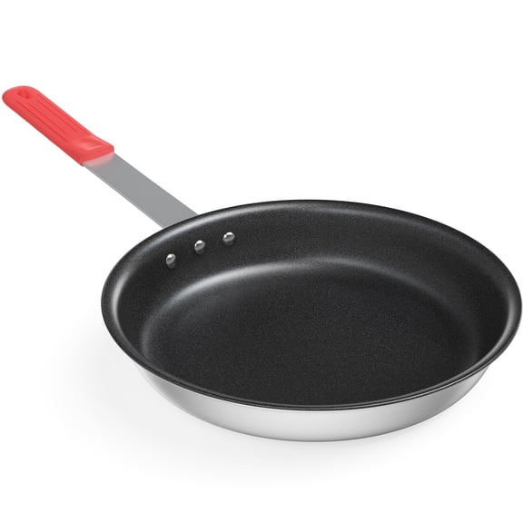JIOABL 14-Inch Non Stick Frying Pan, Ceramic Coating Skillet with Aluminum Core & Soft Grip Handle, Oven & Dishwasher Safe, Red