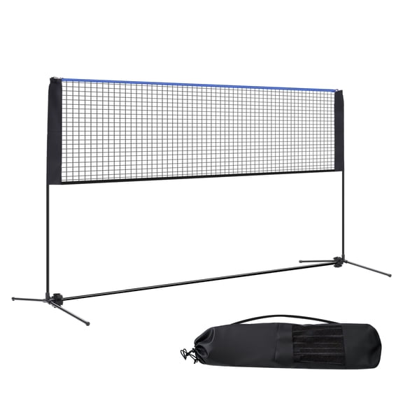 JIOABL Portable Badminton Net Set, 14FT Adjustable Height for Outdoor & Indoor Use, Includes Carry Bag, Easy Setup No Tools Needed, Blue-Black
