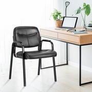 JIOABL Waiting Room Chairs No Wheels Set of 1, Leather Stationary Office Reception Guest Chair with Padded Arms for Elderly Desk Conference Room Lobby Table Sid