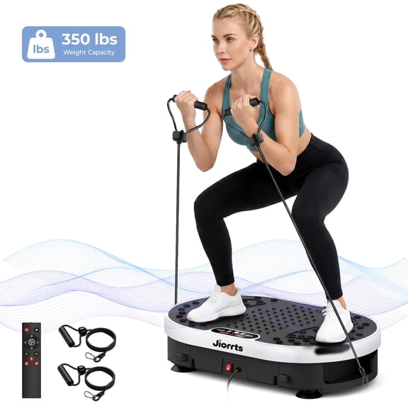 JIORRTS Vibration Plate Exercise Machine Whole Body Workout Vibration Fitness Platform with LCD Display, White