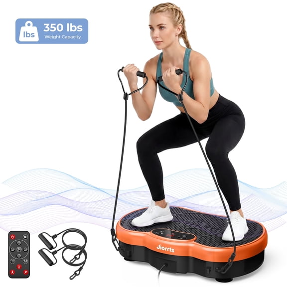 JIORRTS Waver Vibration Plate Exercise Machine for Lymphatic Drainage Weight Loss,120 Speed Levels Vibrating Platform with Resistance Bands,Full-Body Workout Equipment for Muscle Activation