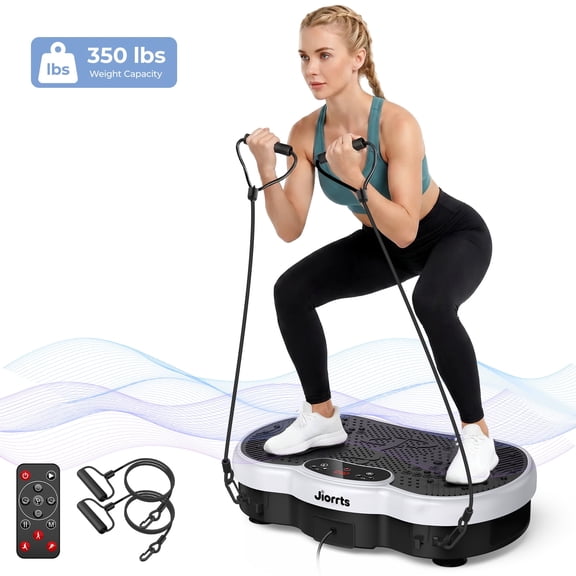 JIORRTSVibration Plate Exercise Machine, Whole Body Shake Plate Exercise Machine with Remote Control, White