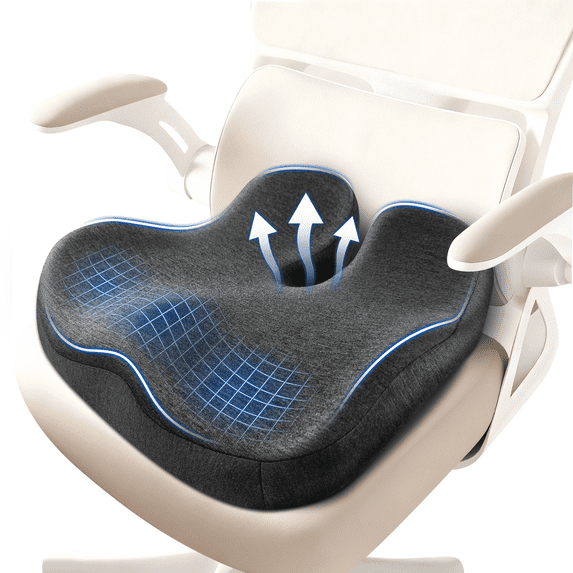 JIPORIER Thickened Seat Cushions for Office Chairs,Ergonomic Memory Foam seat Cushion,Sciatica Pain Relief Pillow for Long Sitting,Coccyx Cushion for Tailbone Pain,Office,Car,Pregnancy,Wheelchair