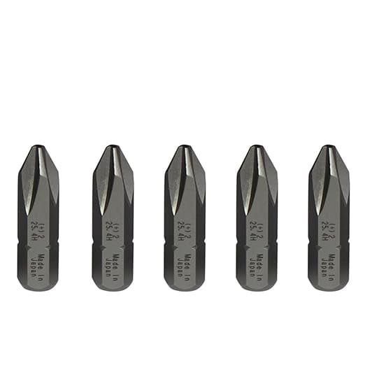 JIS B4633 1/4" Hex Screwdriver Bits Made in Japan (+2 X 25.4mm 5