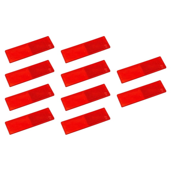 JISADER 10 Pieces Reflective Stickers Reflector Sign for Motorcycle Car Trailer Red