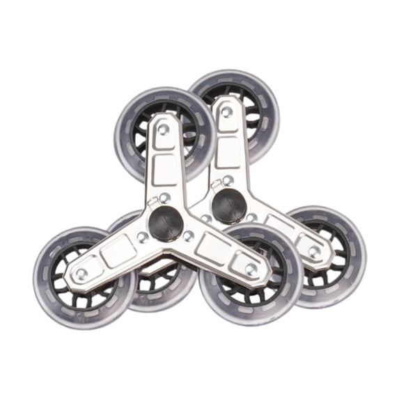 JISADER 2PCs Trolley Triangular Wheels Staircase Climbing Wheels Stainless Steel -wheel Diameter 9 Cm Anti -slip Replacement for Laundry