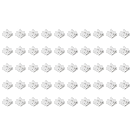 JISADER 50 Pieces Spring Wire Connectors CH-2 Wiring Terminals Spring Clamp Terminal