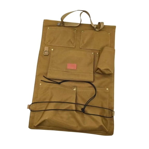 JISADER Car Backseat Organizer with Multiple Pockets Scratch Resistant Kids Kick Mat Khaki