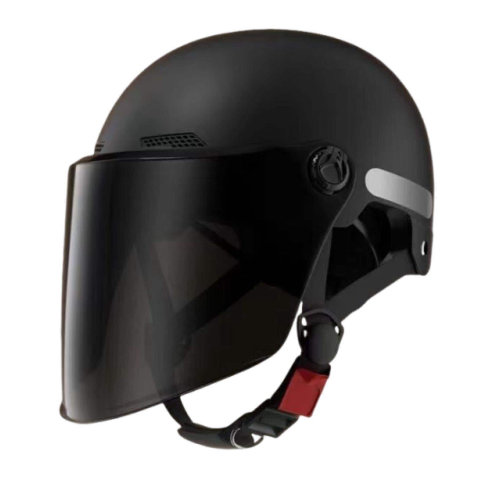 JISADER Motorcycle Half Helmet Accessories Vintage Design for Cycling Bike Motocross Black