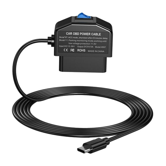 JISADER OBD Power Cable 24 Hours Parking Observe with USB Female Port Mini Accessory vibration detection