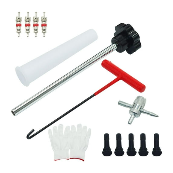 JISADER Quick Change Tire Valve Tool Kit Repair for Motorcycle Truck Lawn Mower 13pcs