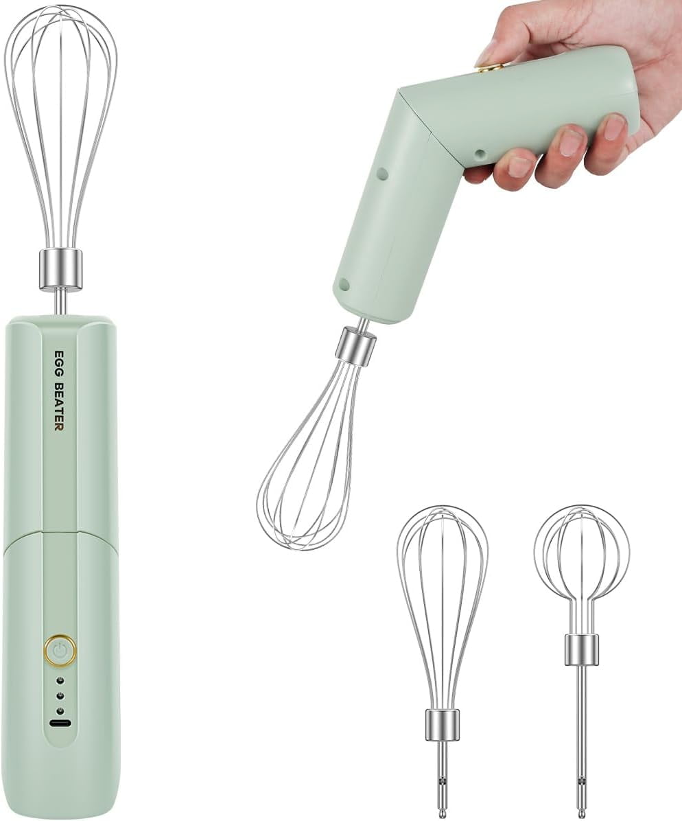 JISBEIFHA Electric Hand Mixer Handheld Foldable Wireless Egg Beater