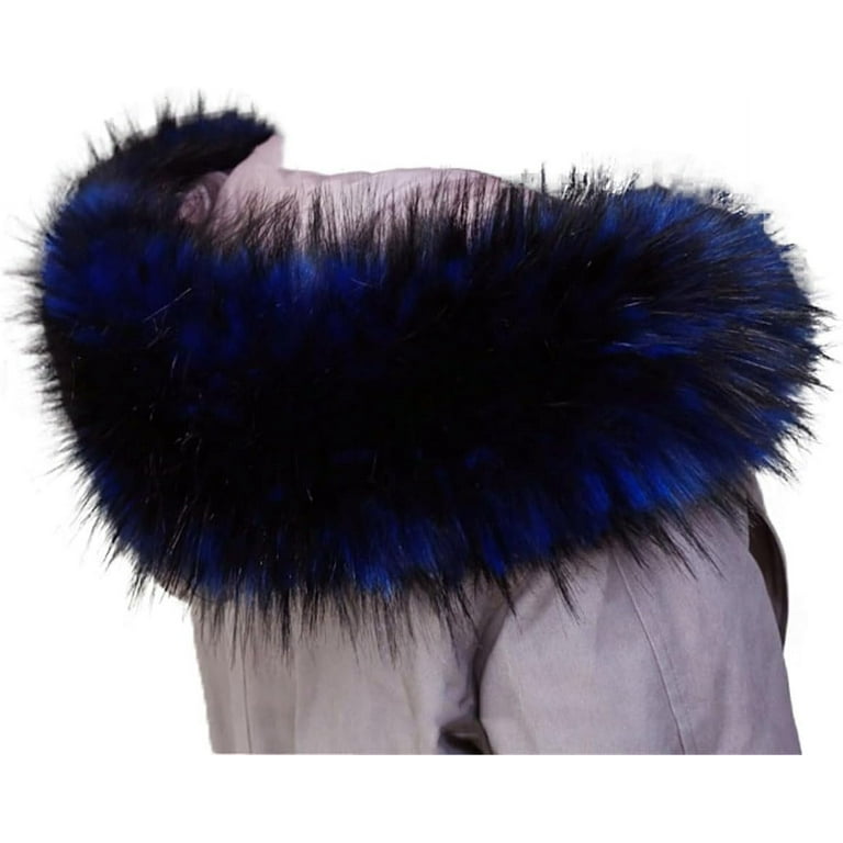 JISBEIFHA Faux Fur Trim For Hood Replacement Collar Unisex Detachable Faux Fur Hood Trim Neck Warmer Scarf Shawl WrapA16934 Walmart