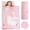 JISEN Toddler Nap Mat with Blanket & Pillow Unicorn Slumber Bag for