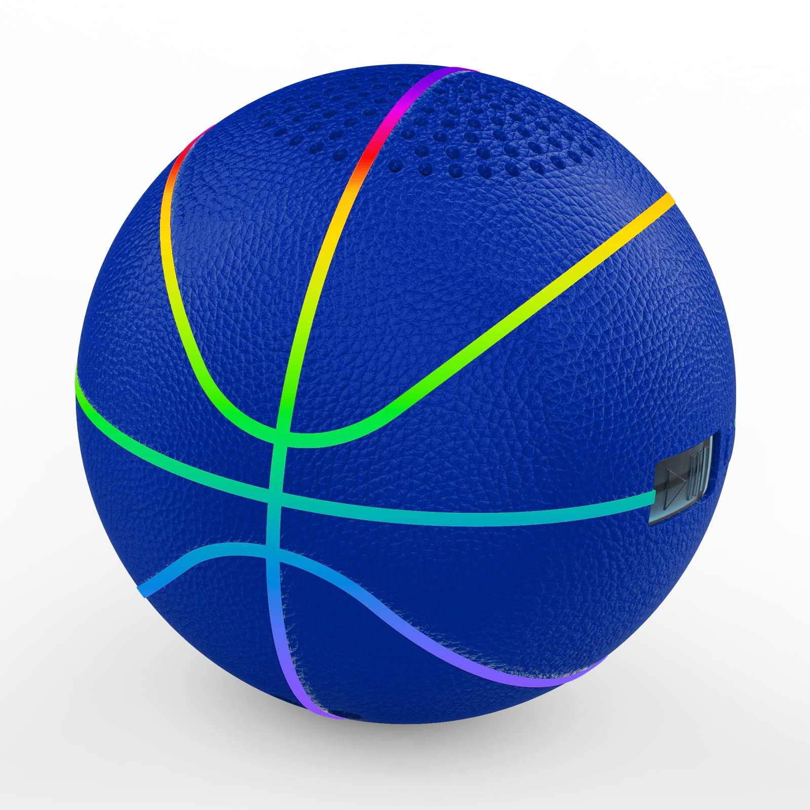 JISPOORT Glow in the Dark Leather Basketball with Bluetooth Speaker, Baseball Size