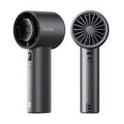 JISULIFE Portable Handheld Fan, Aluminum Body Personal Fan, 100-Speed Adjustable, 5000mAh Long-Lasting Battery, LED Display, Premium Cooling Fan for Travel, Office, Outdoor Grey