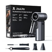 JISULIFE 2026 Portable Fan Ultra2, 9000mAh Max 25 Hrs, 5 IN 1, 100 Speed Turbo Fan Rechargeable 18W Power Bank with Flashlight, Metal Shell Multi-Function Trave