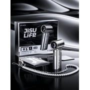 JISULIFE Portable Handheld Fan gift box, Powerful Turbo Brushless Motor [18H Battery Life], 5000mAh USB Rechargeable, 5-Speed, Mini Pocket Design, Gift for Women Men, Travel Outdoor Use-Silver