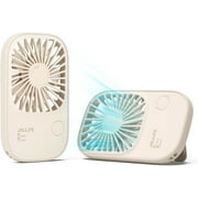 JISULIFE Mini Handheld Fan with Stand, Portable USB Rechargeable, 3 Speeds, Compact Design for Office, Outdoor Travel
