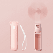 JISULIFE Portable Pocket-Sized Cooling Fan with USB Rechargeable Power Bank & Flashlight, Ideal for Outdoor Activities